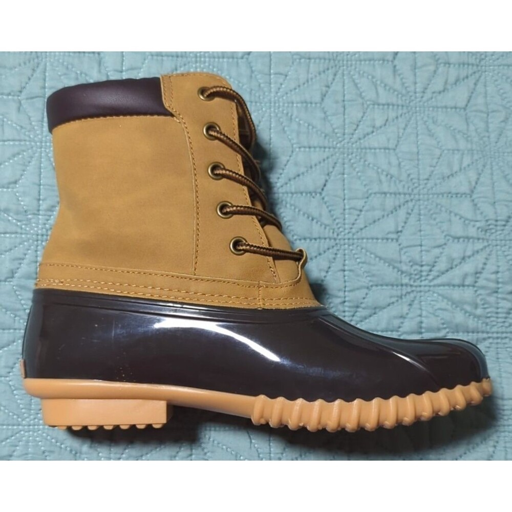 Sporto Women's Mid Calf Original Danielle Duck Boots  Tan & Brown Size US 6 M - Picture 10 of 12
